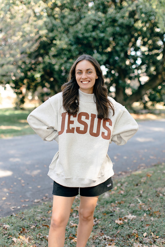 JESUS Reversible Mockneck: Brown