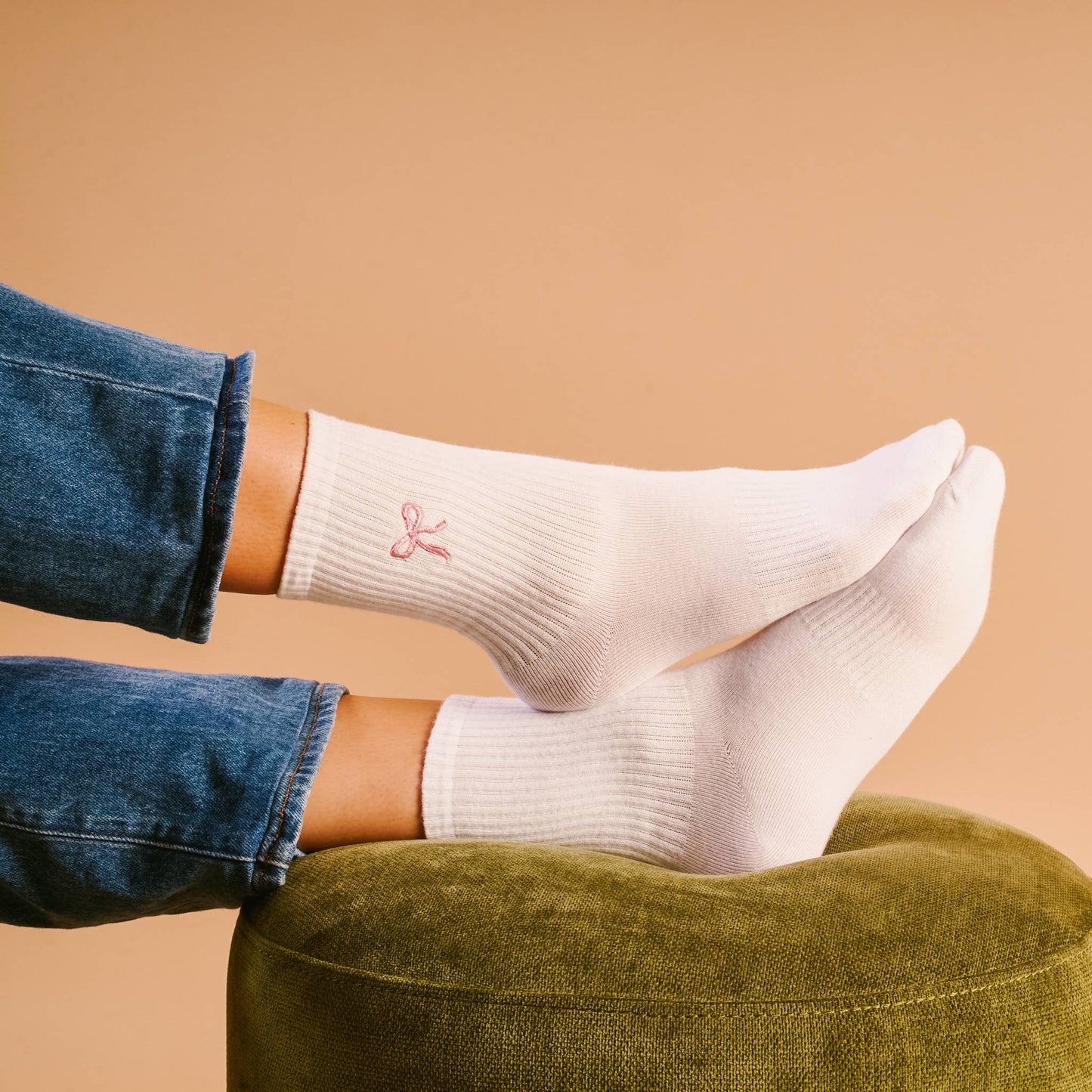 Pink Bow • Crew Sock
